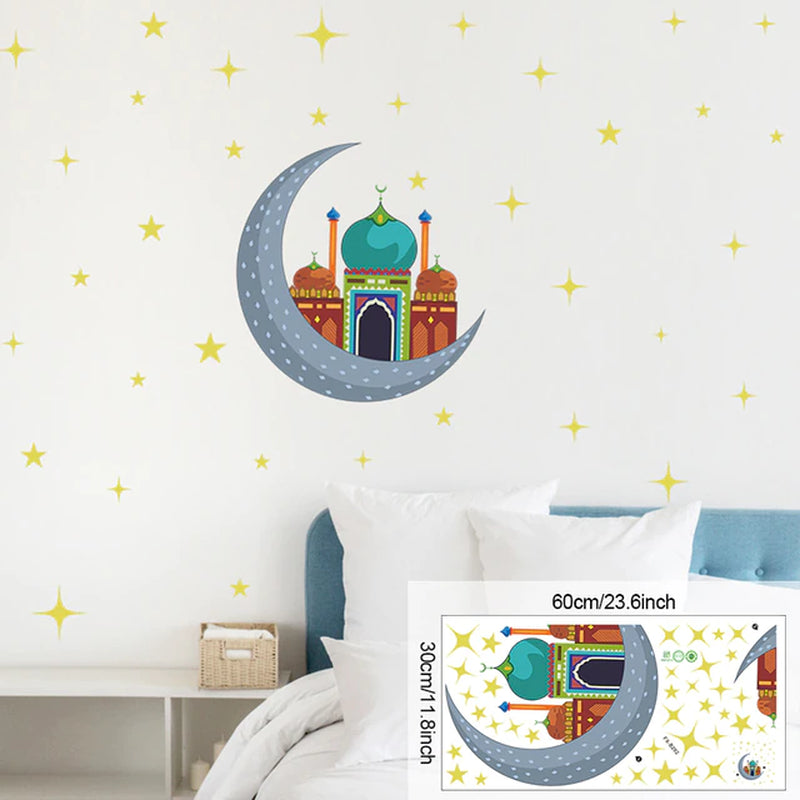 Ramadan or Eid Wall Stickers (Moon, Star, Lantern)